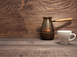 Coffee appliances on a wooden table