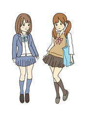 制服の女の子のイラスト