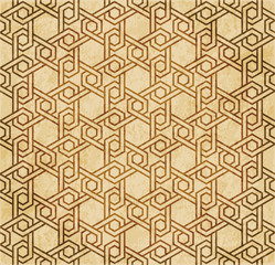 Retro brown Islam seamless geometry pattern background eastern style ornament