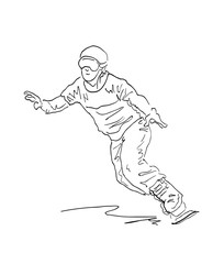      Sketched Snowboarding Man 
