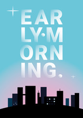 Morning in the city. Vector Creative illustration