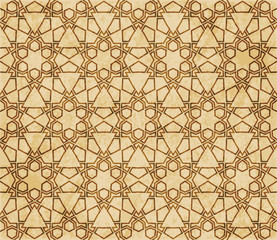 Retro brown Islam seamless geometry pattern background eastern style ornament
