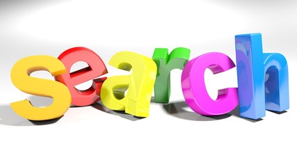 Colorful search - 3D rendering
