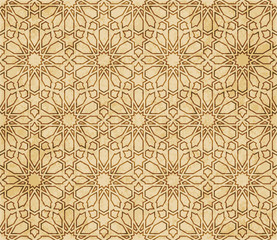 Retro brown Islam seamless geometry pattern background eastern style ornament