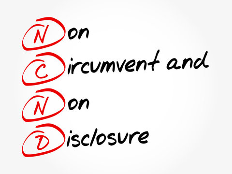 NCND - Non-Circumvent and Non-Disclosure acronym, business concept background