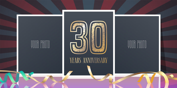 30 years anniversary vector icon, logo