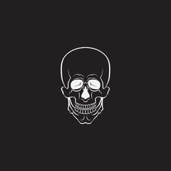 Skull vector monochrome illustration or sign