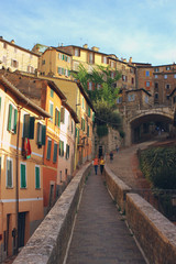 Fototapeta na wymiar Walking the streets ff Perugia 