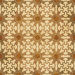 Retro brown Islam seamless geometry pattern background eastern style ornament