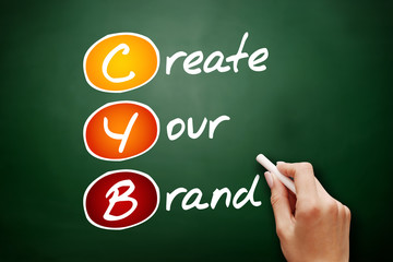 CYB - Create Your Brand, acronym business concept on blackboard