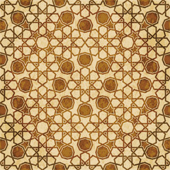 Retro brown Islam seamless geometry pattern background eastern style ornament