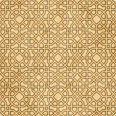 Retro brown Islam seamless geometry pattern background eastern style ornament