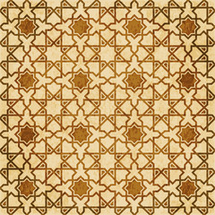Retro brown Islam seamless geometry pattern background eastern style ornament