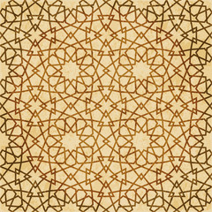 Retro brown Islam seamless geometry pattern background eastern style ornament