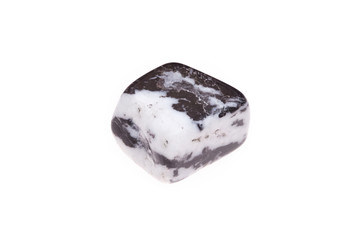 Argillite mineral zebra stone, isolated on white background