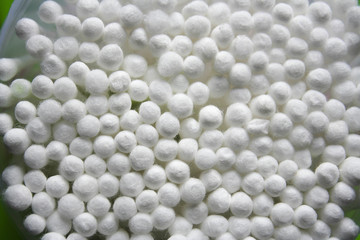 cotton wool in white circle box