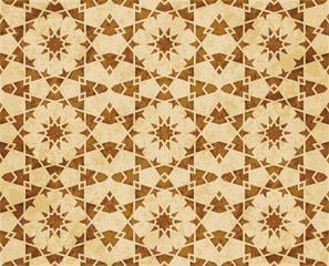 Retro brown Islam seamless geometry pattern background eastern style ornament