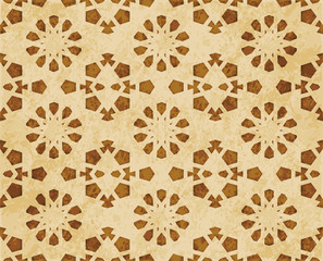 Retro brown Islam seamless geometry pattern background eastern style ornament