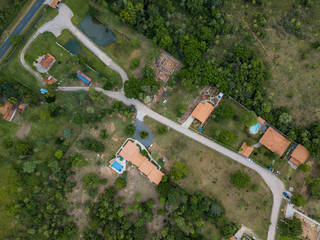 Aerial view of a German settlement in Paraguay.