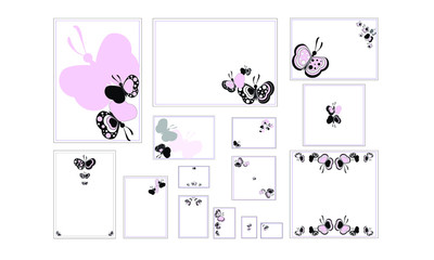 Farfalle Rosa Bianche e Nere