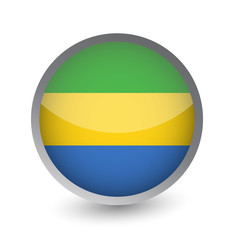 Gabon Flag Round Glossy Icon
