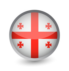 Obraz premium Georgia Flag Round Glossy Icon