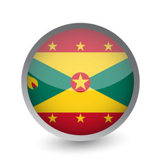 Fototapeta premium Grenada Flag Round Glossy Icon