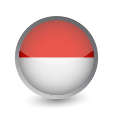 Indonesia Flag Round Glossy Icon