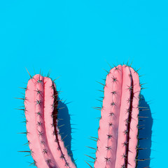 Pink Cactus. Contemporary Art. Minimal design