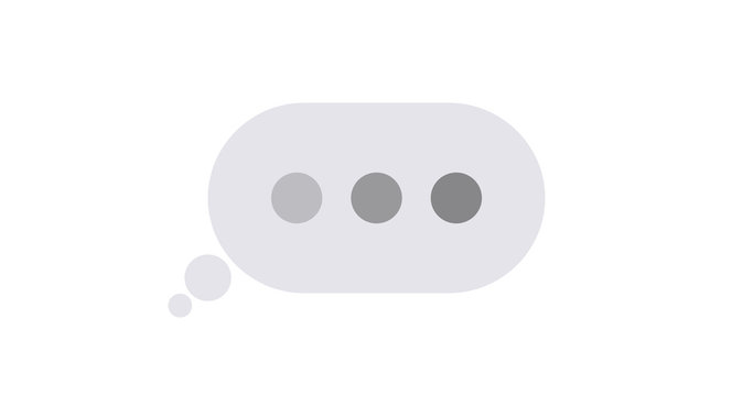 Vector modern concept text message isolated on white.