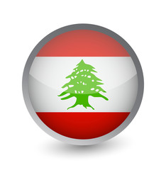 Lebanon Flag Round Glossy Icon