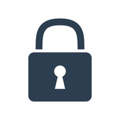 Lock icon on white background.