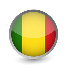 Fototapeta premium Mali Flag Round Glossy Icon