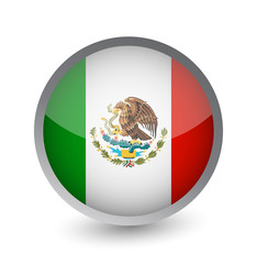 Mexico Flag Round Glossy Icon