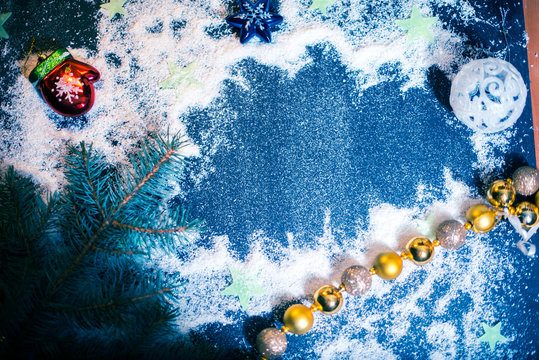 New Year holiday background on a dark plate.