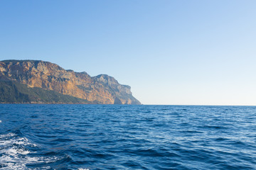Fototapeta premium Cap Canaille view from sea, France.