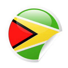 Guyana Flag Vector Round Corner Paper Icon