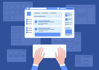 Social network website wireframe interface template
