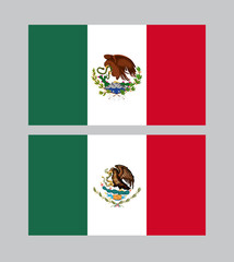 mexico colorful flags in grey background