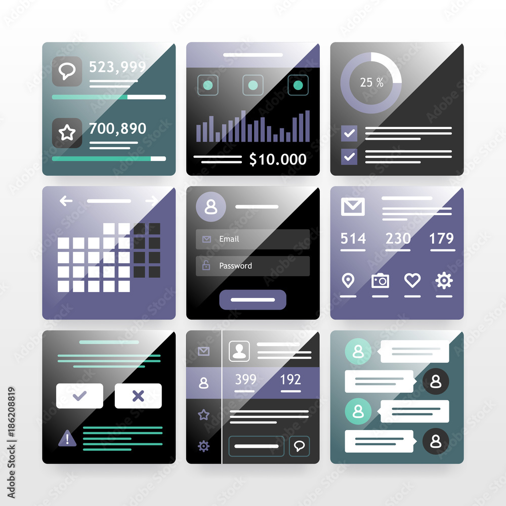 Aufkleber interface ui design