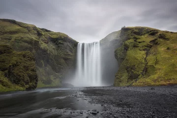 Zelfklevend Fotobehang Long exposure at Skogafoss Waterfall in Iceland  © Michael