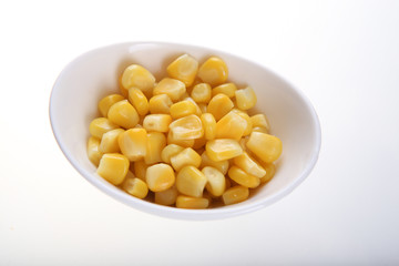 Sweet corn on a white plate