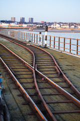 Fototapeta na wymiar Railway points on the Southend-on-Sea Pier