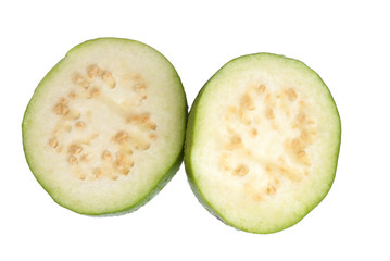 Guava isolated on white background. Collection. Psidium guajava