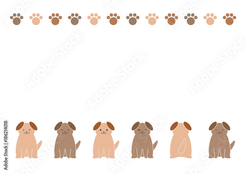 犬と肉球 イラスト 素材背景 フレーム Wall Mural Wallpaper Murals Osame 犬と肉球 イラスト 素材背景 フレーム Wall Mural Wallpaper Murals Osame