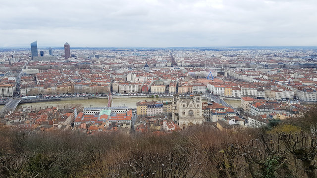 Aerial view of Lyon, France