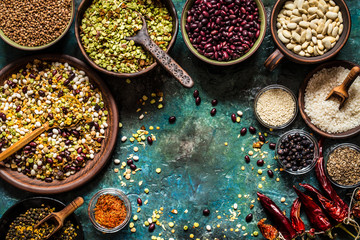 cereals and spices, cook in clay cups on the  stone