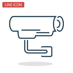 Video camera line icon for web and mobile design