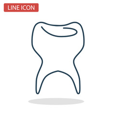 Human tooth line icon for web and mobile design