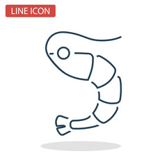 Shrimp line icon for web and mobile design